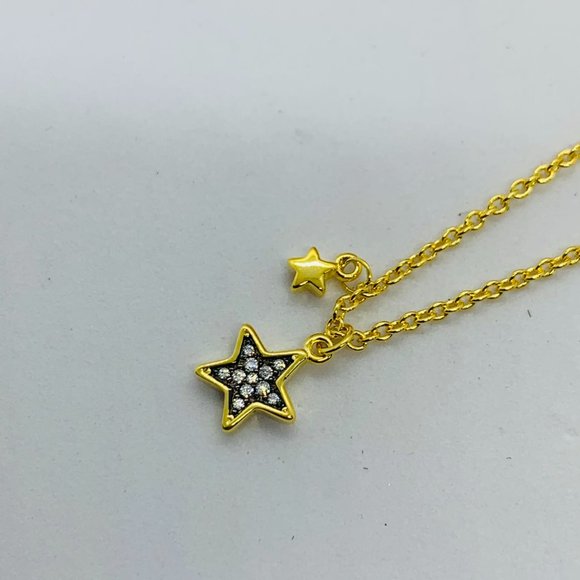 TOUS Necklace Silver vermeil TOUS New Motif Necklace with sapphire star 45cm - Picture 2 of 8